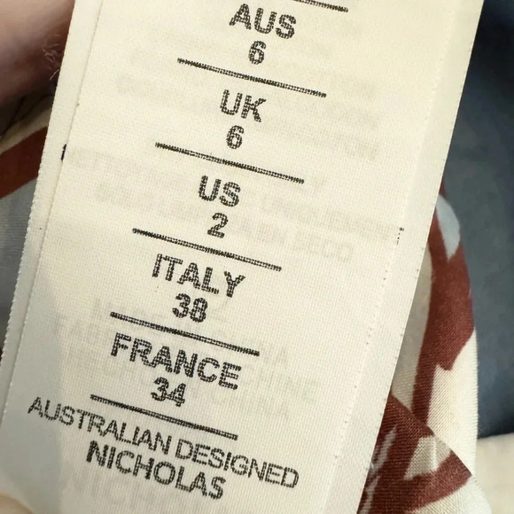 NICHOLAS Julie Cotton Floral Midi Dress Ruffle Detail and Pockets Blue Size 2 - Picture 13 of 14